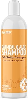 Pet MD - Oatmeal Dog Shampoo Cats and Dogs for Itch Relief and Moisturizer for Dry Skin and Coat - 16 Oz