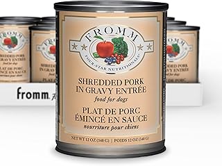 Fromm Four-Star Nutritionals Shredded Pork in Gravy Entrée Dog Food - Premium Wet Dog Food - Pork Recipe - Case of (12) 12 oz Cans