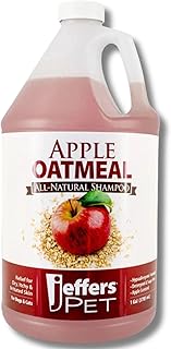 Jeffers Pet Apple Oatmeal Pet Shampoo for Dogs & Cats, 1 Gallon - Hypoallergenic, Tearless, Natural, Soap Free, Detergent Free, Best for Sensitive Skin, Dry Itchy Skin Relief, Fresh Apple Scent