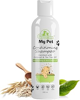 Dog Shampoo with Conditioner-200ml | for All Breeds & All Hair Coat Types|Enriched with Oatmeal & Tea Tree Oil | Sulfate Free