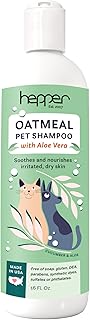 Hepper Oatmeal Shampoo for Dogs, Cats and Other Pets - All Natural Pet Shampoo: No Dog Soap, Cat Soap or Pet Soap - Dog Shampoo Sensitive Skin, Dog Dry Skin, Dog Itchy Skin Treatment -Cucumber & Aloe