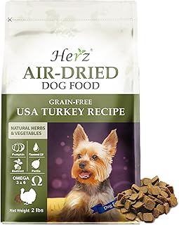 Herz Air-Dried Dog Food – U.S.A Turkey Breast Recipe 2 lb, Single Pure-Meat, Grain Free, All Natural, High Protein, Limited Ingredients