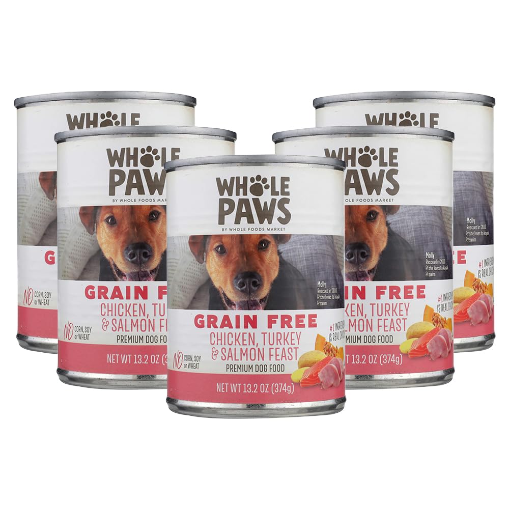 Whole Paws,Chicken,Turkey and Salmon Dog Food,13.2 Ounce,(Pack of 5)