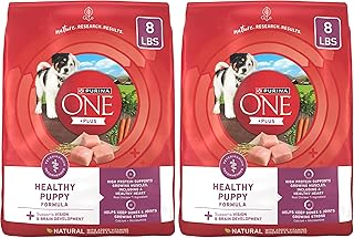 Purina ONE Puppy Food, High Protein Formula | Natural Ingredients | Added Vitamins | 8 lb Bag | Pack of 2