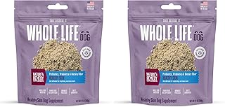 Whole Life Pet Healthy Skin Daily Supplement for Dogs – Omegas, Probiotics, Prebiotics, Antioxidants. Skin, Anti-Itch, Allergies. Mixes in Food or with Water for Hydrating Snack (Pack of 2)