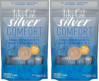 Tiki Cat Food, Chicken & Chicken Liver, 5.6 oz | Silver Comfort Recipe | 20 Sachets | Pack of 2
