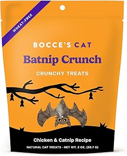 Bocce's Bakery All-Natural, Seasonal, Batnip Crunch Cat Treats, Wheat-Free, Limited-Ingredient Soft & Chewy Treats Inspired by Halloween, 2 oz