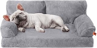 MEWOOFUN Orthopedic Dog Bed for Medium Dogs, Waterproof Dog Couch Dog Sofa, Supportive Foam Pet Bed with Removable Washable Cover and Nonskid Bottom (Grey, 35.4" L x 25.6" W x 11.8" Th)