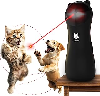 Automatic Cat Laser Toy, Interactive Laser Cat Dog Toys, Indoor Cat Toys, New 2025 Black Model, Multiple Trajectories, Low & High Movement Speed for Cats Puppies & Kittens