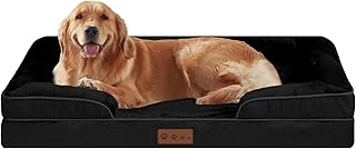 Orthopedic Dog Bed for Extra Large Dogs - XL Dog Sofa Beds with Removable Washable Cover, Memory Foam Pet Couch Bed, Black Pet Bed for Couch (XL, Black)