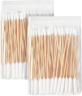 GSHLLO 100 Pcs Double Sided Cotton Swabs Puppy Ear Cleaning Cotton Swabs Cat Ear Cleaner Cotton Sticks Large Dog Cotton Buds Pet Ear Care Supplies with Wood Handle for Eyes