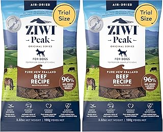 ZIWI Peak Air-Dried Dog Food – Beef - All Natural, High Protein, Grain Free, Limited Ingredient w/Superfoods (3.5oz) (Pack of 2)