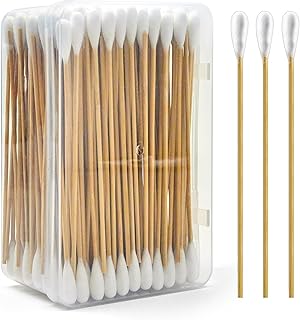 200 PCS Dog Ear Cleaning Swabs in Storage Box - 6" Long Cotton Swabs for Dogs, Large Cotton Head Highly Absorbent, Lint-Free - Specially Designed for Use with Pet Ear Cleaner