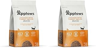 Applaws Complete Dry Cat Food, Grain-Free, Limited Ingredient with Added Vitamins & Minerals, Protein, Supports Digestion, Chicken & Turkey (4 Pound Bag) (Pack of 2)