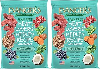 Evanger's Grain-Free Meat Lover's Medley with Rabbit Dry Cat Food, 4.4 lb Bag (Pack of 2)