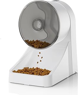 NPET 3L Automatic Cat Feeder, Dry Food Dispenser Timed Pet Feeder for Cats and Small Dogs, 3-4 Meals Per Day - Programmable Portion Control (White, Basic Version)