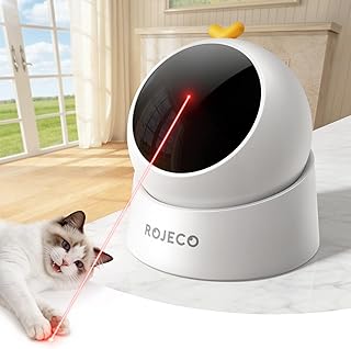 ROJECO Auto Laser Cat Toys for Indoor Cats,Upgraded Interactive Cat Toy,Random Trajectory Laser with Magnetic Base,3 Speed Modes & Auto Sleep,Rechargeable Interactive Cat Toys for Bored Indoor