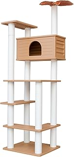 74.8 Inches Tall Outdoor Weatherproof Cat Tower, Multi-Level Cat Tree, Large Cat Condo with PVC Board and Cat Scratching Posts, for Outside and Indoor Cat Houses