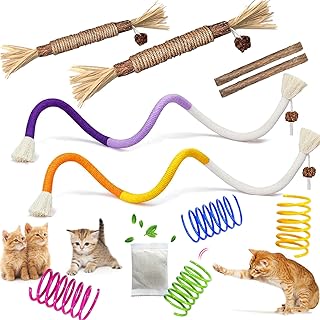Cat Chew Toy Silvervine Sticks for Cats, Cat Toy Catnip Rope Toys for Kitten Dental Care Safe Teeth Cleaning Toy for Indoor Cats Kitty Kicker Toy Interactive Catnip Kitty Toys for All Breeds Cat