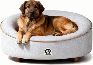 Dog Sofa Couch for Medium to Large Dogs, Memory Foam Dog Sofa Bed, Modern Elevated Pet Couch Bed with Wooden Legs for Medium and Large Dogs(Grey)