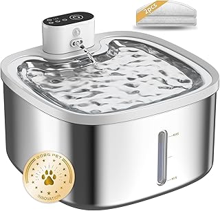 Cat Water Fountain Stainless Steel Wireless 118oz/3.5L–Cordless Battery-Operated Pet Water Dispenser with All-in-One Rechargeable Pump, 3 Smart Flow Modes,Quiet Indoor Fountain for Cats & Dogs