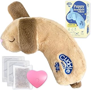 Race&Herd CuddleBun Heartbeat Puppy Toy Sleep Aid - Heartbeat Dog Toy, Dog Heartbeat Toy for Puppy Must Haves for Separation Pet Anxiety Relief Puppy Calming Aid, Dog Toys Behavioral Training (Beige)