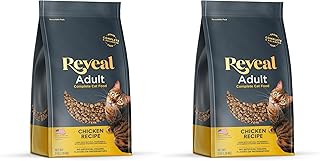 Reveal Natural Adult Dry Cat Food, High Protein, Grain Free with Added Vitamins & Minerals, Complete & Balanced Nutrition for Cats, Chicken Recipe (3 Pound Bag) (Pack of 2)