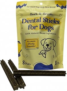 Dental Sticks for Dogs – Fresh Breath & Daily Teeth Cleaning Chews, Mint & Apple Flavor, Natural‑Based Ingredients, 8 Sticks (8 oz
