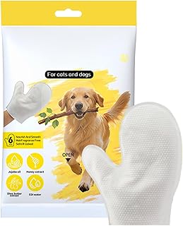 Grooming Mittens, Pet Cleansing Cloths for Paws, Coat and Skin Care, Quick Removal, Waterless Bath Alternative, Dogs Puppies Cats Kittens, Six Pack Value, Formula