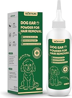 Dog Ear Powder for Hair Removal 30g – Gentle Zinc Oxide Ear Hair Removal Powder for Cleaner Ear Care, Moisture Absorption, Better Grip & Easy Grooming for Poodles, Schnauzers, Bichons and More