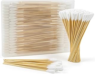 100 PCS Large Cotton Swabs with Storage Box - 6 Inch Dog Ear Swabs with Bamboo Handle for Pet Cleaning - Soft Cotton Head, Gentle and Lint-Free, Specific for Pets, Dog Ear Cleaner Tool