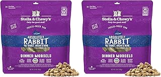 Stella & Chewy's Freeze-Dried Raw Cat Dinner Morsels - Premium Rabbit Recipe with 98% Responsibly-Sourced Meat & Organs - Natural Grain-Free Cat & Kitten Food - Made in USA - 18oz (Pack of 2)
