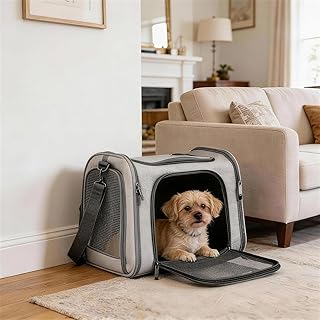 COZPAW Dog Crate for Small Dogs up to 18 lbs, Dog Kennel with Breathable Mesh (Grey)