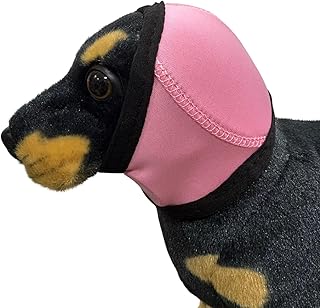 Waterproof Dog Swim Hat Bath Cap,Pet Calming Head Cover Ear Wraps for Anxiety Relief_S(Pink)