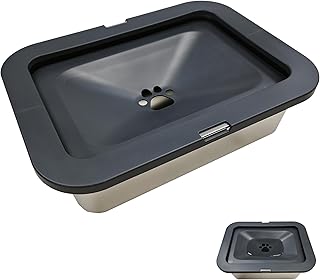 7L Stainless Steel Dog Water Bowl,No Spill Slow Flow Pet Water Dish with Non-Slip Pads, Perfect Anti-Splash Grey Dog Bowl for Small Medium Dogs