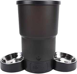 Pssopp Dog Food Dispenser Automatic Smart Dog Food Dispenser, Intelligent Remote Feeding Wear Proof Material Portion Control Timer Settings Automatic Cat Feeder for Home