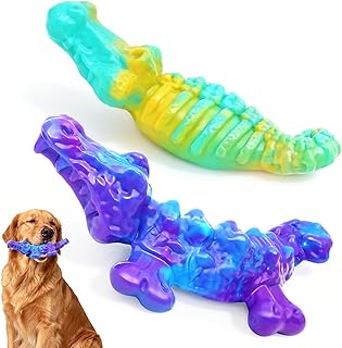 Tough Dog Toys for Aggressive Chewers 2 Pack, Indestructible Dog Toy for Large Dogs, Durable Dog Toys to Keep Them Busy for Large Breed, Teeth Cleaning and Training, Bacon Flavor