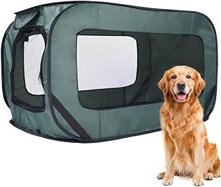 36 Inch Foldable Dog Kennel for Large Dogs, Portable Waterproof Pop-Up Pet Crate, Indoor Outdoor Travel Car Seat Kennel（Green）