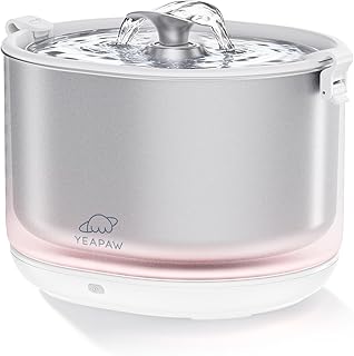 Cat Water Fountain All-in-One Filter Stainless Steel Buckets & Bowl Cordless Pet Water Fountain 2.5L Water Fountains for Cats Indoor Dispenser Easy to Clean BPA -Free White