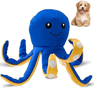 Tough EVA Dog Toy for Chewers with Internal Rope Skeleton, Cute Octopus Durable Interactive Toy for Small, Medium and Large Dogs