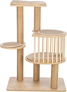 Trixie Aspen 37" Cat Tree - Modern Multi-Level Tower with Condo, Platforms, Cushions & Sisal Scratching Posts – Tall Indoor Cat Furniture with Perches, Scratchers, Cushion & Easy-Clean Surfaces