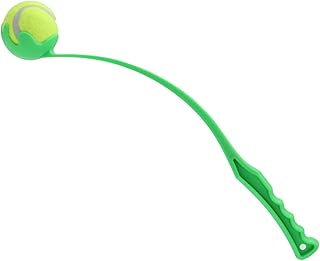 Pet Throwing Stick - Interactive Ball Launcher for Dog and Cat Training, Rubber Ball Catch Game(Green)