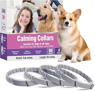Calming Collar for Dogs 4 Packs Dog Pheromone Anti Anxiety Calm Collars to Relieve Stress and Bad Behavior Like Separation 25 Inches Adjustable