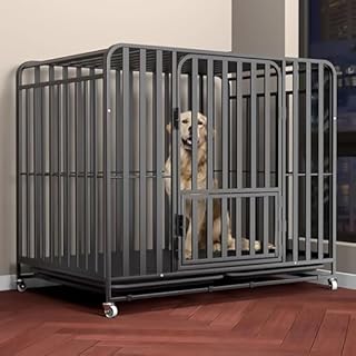 Heavy Duty Dog Crate with Galvanized Steel Reinforcement | Secure Indoor Kennel for Large Dogs | Durable, Chew-Proof, and Easy to Clean