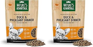 Freeze-Dried Raw Duck & Pheasant Dinner Dog Food Mini Nibs, 14 oz | Grain Free, High Protein Nutrition (Pack of 2)