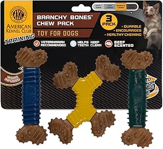 American Kennel Club 3 Pack Training Assorted Dog Toy – Moderate Chewers, Durable & Long-Lasting, Supports Dental Health
