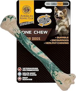American Kennel Club Training Marbled Bone Chew Dog Toy – Moderate Chewers, Durable & Long-Lasting, Supports Dental Health