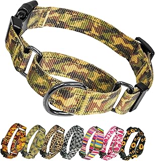 Dog Collar martingale0707 (Camo, L:1" Wide for 15.7"-23.6" Neck)