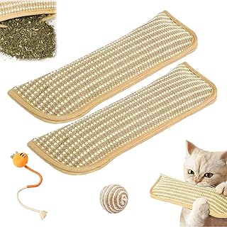 Catnip Toys for Indoor Cats - 3-Pack Interactive Kicker & Chew Toys with Sisal Pad, Bite-Resistant Teething Toys for Kittens, Anxiety Relief and Play (2, Large)