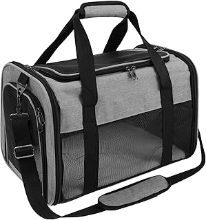 Portable Dog Cat Carrier Bag Breathable Airline Approved Transport Outgoing Travel Crate Pop Up Pets Handbag(Grey 1)